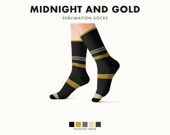 Abstracte racestrepen sokken, zwart-gouden novelty sokken (Midnight and Gold), motorsport cadeau voor hem
