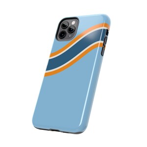 Coque de téléphone à rayures de course abstraites, motif géométrique bleu poudré et souci (Sarthe ’68), cadeau rétro sport automobile image 16