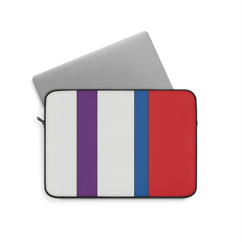 Housse pour ordinateur portable à rayures de course abstraites, étui géométrique bleu clair, violet et rouge (Bavarian Three), cadeau pour les passionnés de voitures image 6