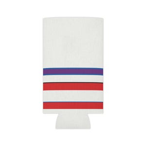 Abstract Racing Stripe Can Cooler, Light Blue Violet Red Geometric Can Insulator (Bavarian Three), Motorsport Gift image 6