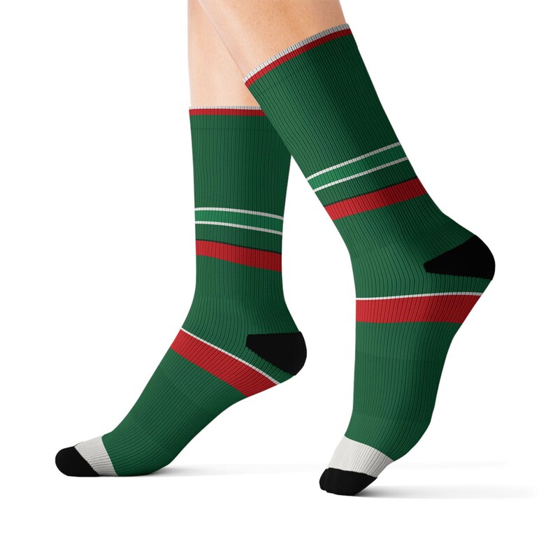Abstract Racing Stripe Socks, Green White Red Novelty Dress Socks (Bathurst Green), Motorsport Gift for Him image 6