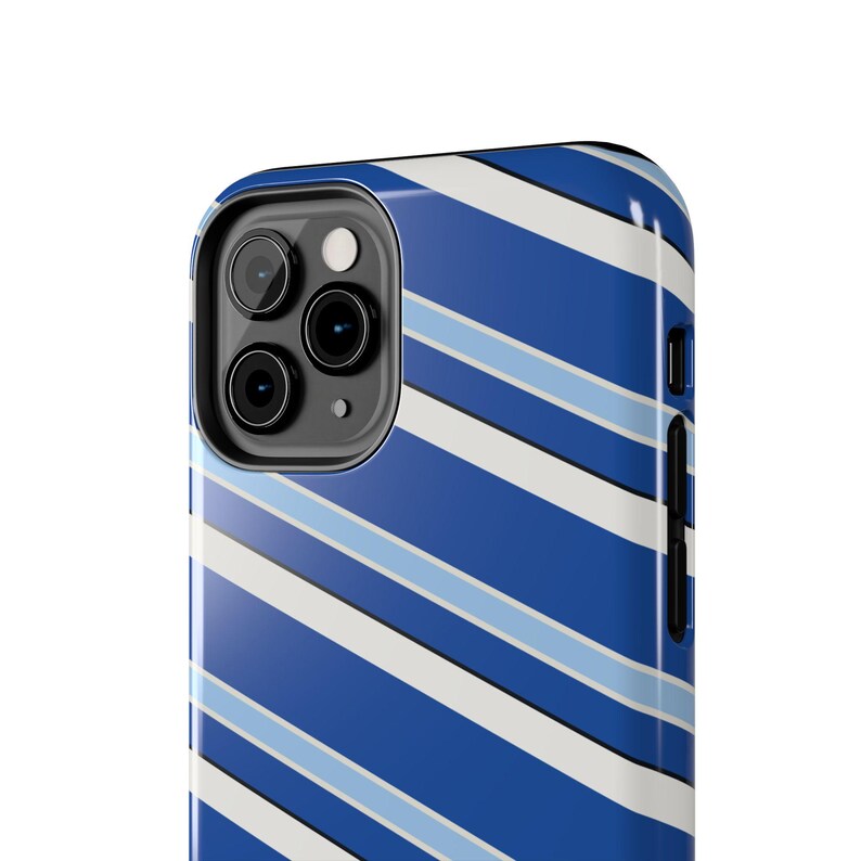 Abstract Racing Stripe Phone Case, French Racing Blue Bone Geometric Cover (Reims Blue), Retro Motorsport Gift image 11