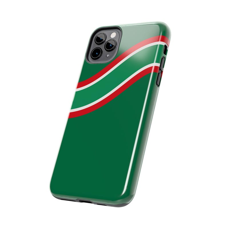 Abstract Racing Stripe Phone Case, Green White Red Geometric Cover (Bathurst Green), Retro Motorsport Gift image 16