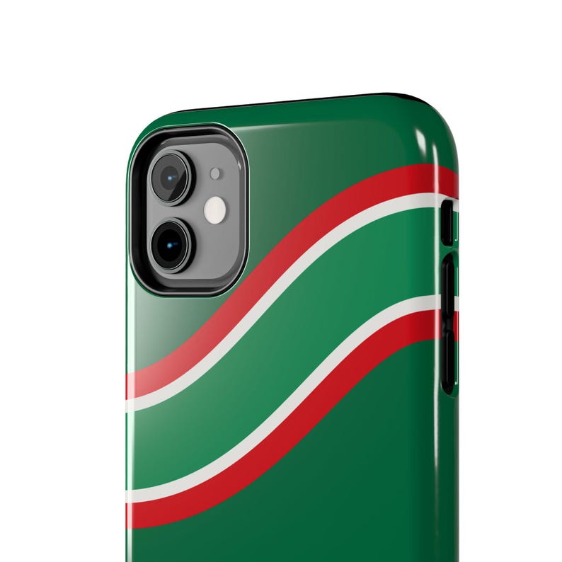 Abstract Racing Stripe Phone Case, Green White Red Geometric Cover (Bathurst Green), Retro Motorsport Gift image 5