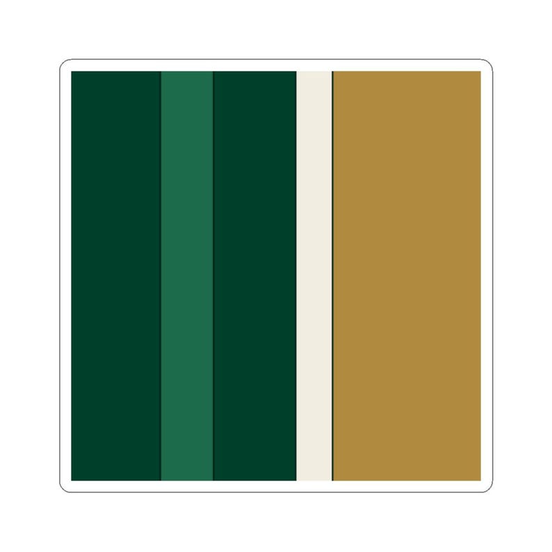 Abstract Racing Stripe Sticker, British Racing Green Brass Geometric Vinyl Decal (Brooklands Green), Car Lover Gift image 2