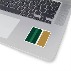 Abstract Racing Stripe Sticker, British Racing Green Brass Geometric Vinyl Decal (Brooklands Green), Car Lover Gift image 12