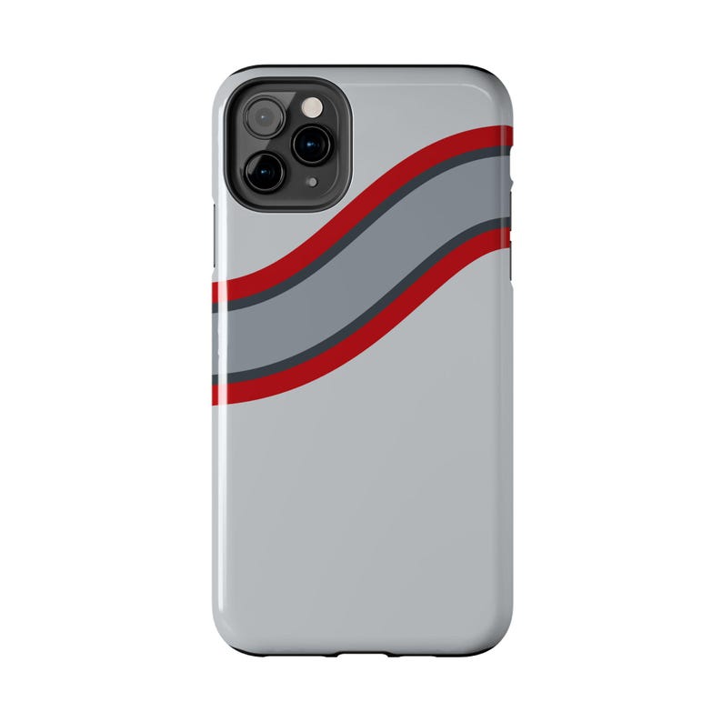 Coque de téléphone à rayures abstraites, motif géométrique argent et rouge (Avus Silver), cadeau rétro sport automobile image 15