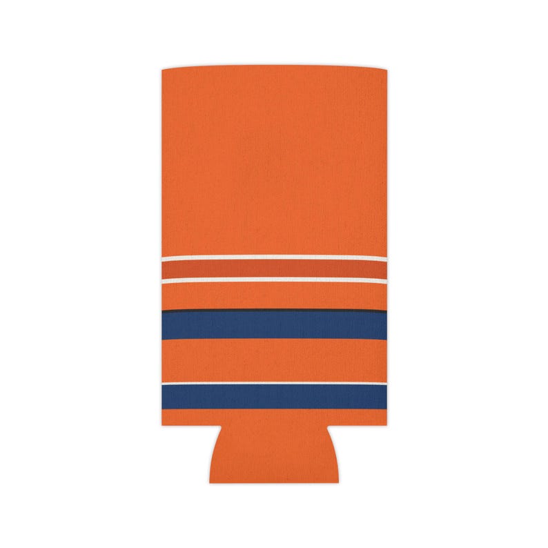 Abstract Racing Stripe Can Cooler, Orange Deep Blue Geometric Can Insulator (Zandvoort Orange), Motorsport Gift image 7