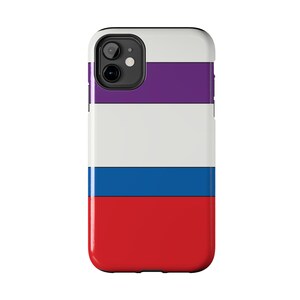 Abstract Racing Stripe Phone Case, Light Blue Violet Red Geometric Cover (Bavarian Three), Retro Motorsport Gift image 3
