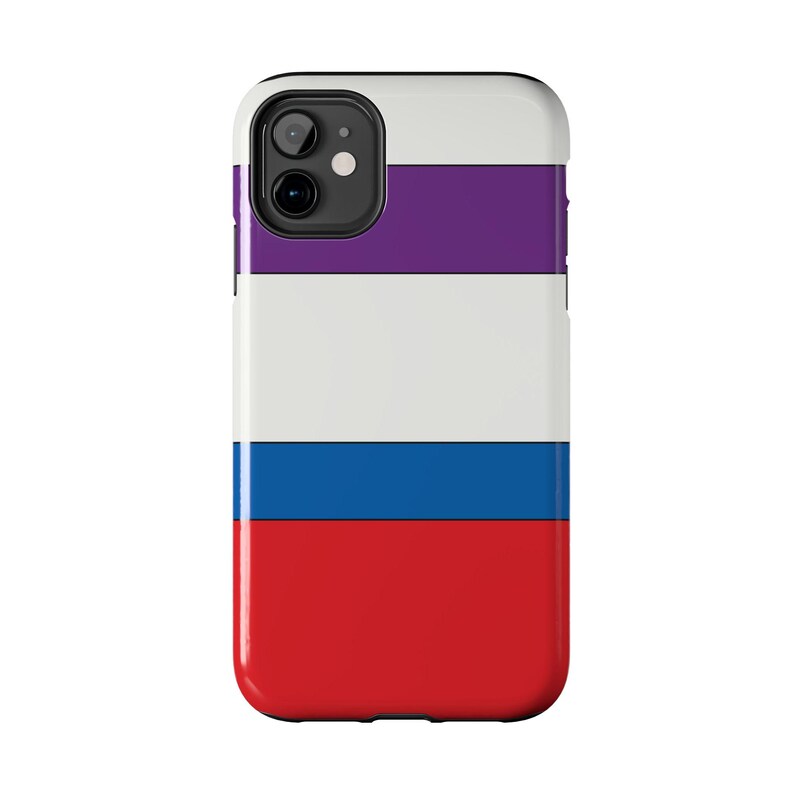 Abstract Racing Stripe Phone Case, Light Blue Violet Red Geometric Cover (Bavarian Three), Retro Motorsport Gift image 3
