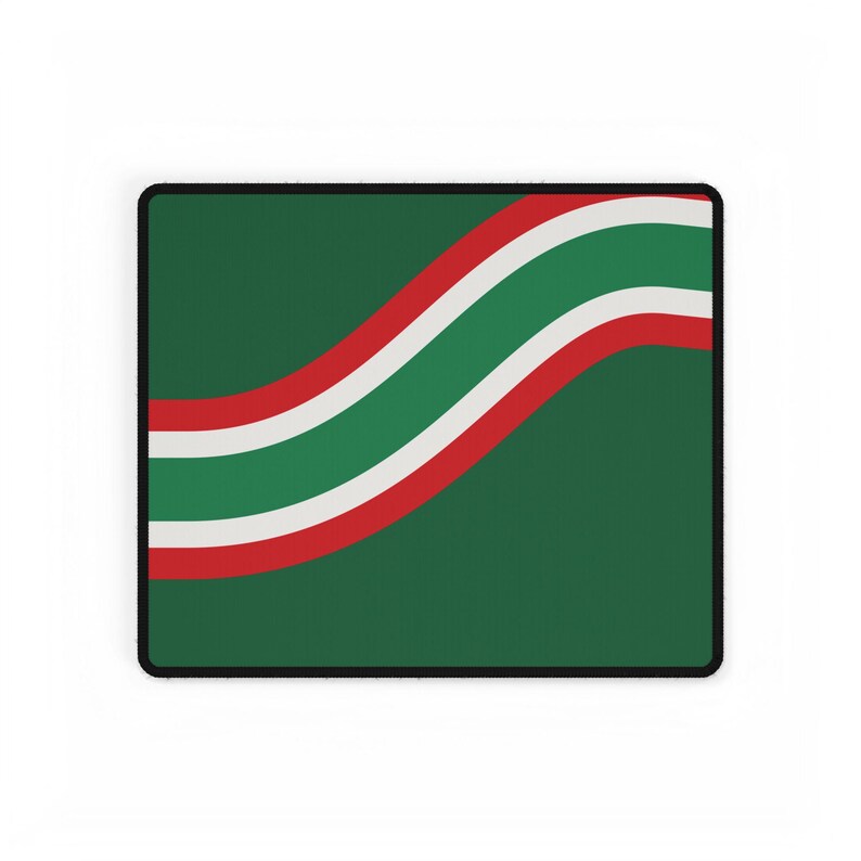 Abstract Racing Stripe Desk Mat, Green White Red Geometric Desk Pad (Bathurst Green), Gift for Car Lovers image 6