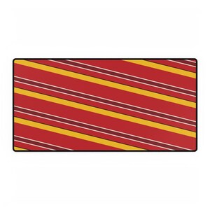 Abstract Racing Stripe Desk Mat, Racing Red Shield Yellow Geometric Desk Pad (Modena Red), Gift for Car Lovers image 2