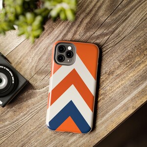 Abstract Racing Stripe Phone Case, Orange Deep Blue Geometric Cover (Zandvoort Orange), Retro Motorsport Gift imagen 13