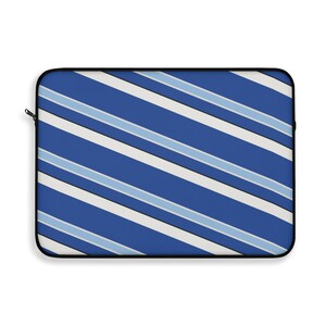 Abstract Racing Stripe Laptop Sleeve, French Racing Blue Bone Geometric Laptop Case (Reims Blue), Gift for Car Lovers image 8