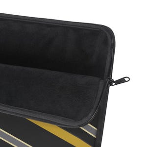 Abstract Racing Stripe Laptop Sleeve, Black Gold Geometric Laptop Case (Midnight and Gold), Gift for Car Lovers image 10