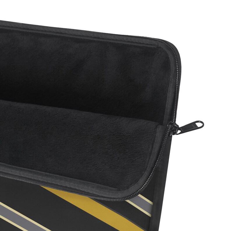 Abstract Racing Stripe Laptop Sleeve, Black Gold Geometric Laptop Case (Midnight and Gold), Gift for Car Lovers image 10
