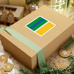 Abstract Racing Stripe Sticker, Green Yellow Blue Geometric Vinyl Decal (Enstone ’92), Car Lover Gift image 4