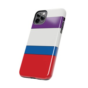 Abstract Racing Stripe Phone Case, Light Blue Violet Red Geometric Cover (Bavarian Three), Retro Motorsport Gift image 16
