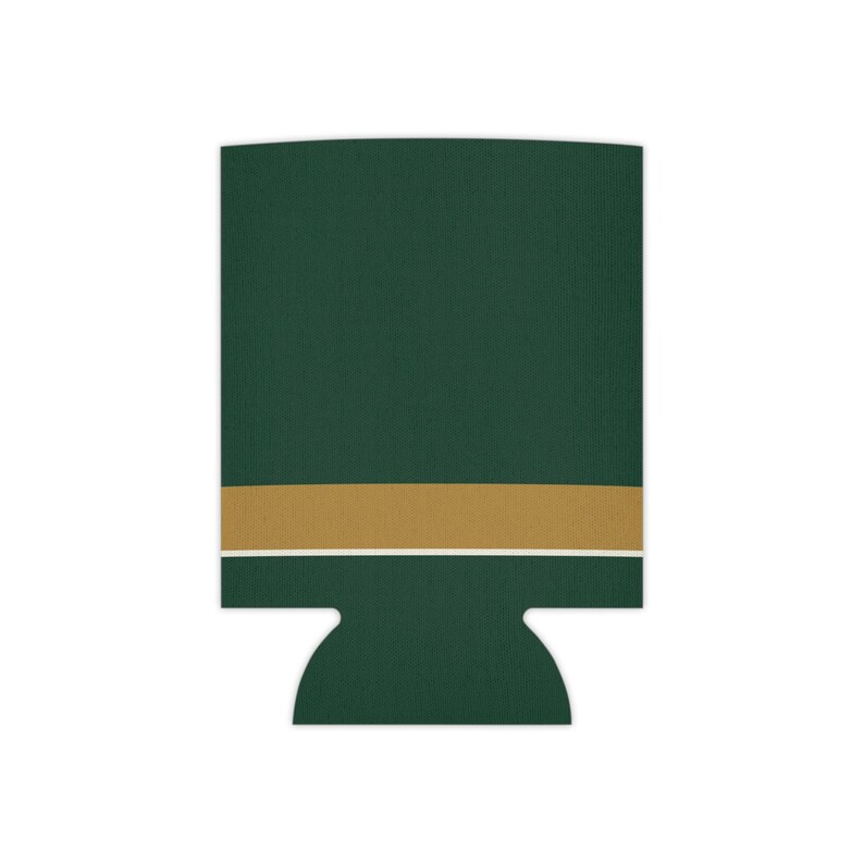 Abstract Racing Stripe Can Cooler, British Racing Green Brass Geometric Can Insulator (Brooklands Green), Motorsport Gift image 3