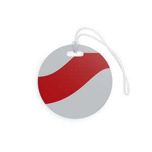 Abstract Racing Stripe Luggage Tag, Silver Racing Red Geometric Bag Tag (Avus Silver), Travel Gift for Him image 7