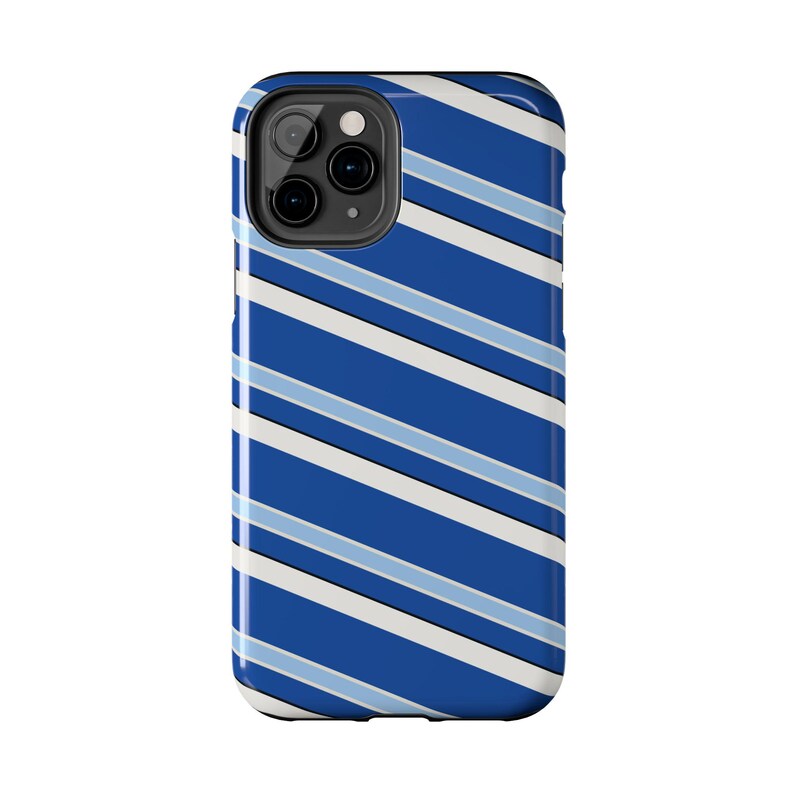 Abstract Racing Stripe Phone Case, French Racing Blue Bone Geometric Cover (Reims Blue), Retro Motorsport Gift image 9