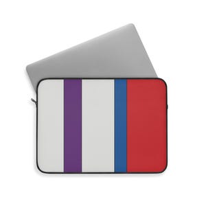 Housse pour ordinateur portable à rayures de course abstraites, étui géométrique bleu clair, violet et rouge (Bavarian Three), cadeau pour les passionnés de voitures image 9