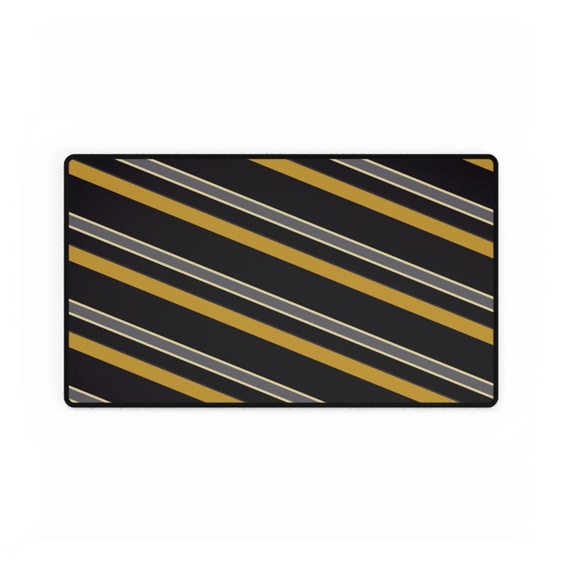 Tapis de bureau à rayures de course abstraites, sous-main géométrique noir et or (minuit et or), cadeau pour les passionnés de voitures image 10