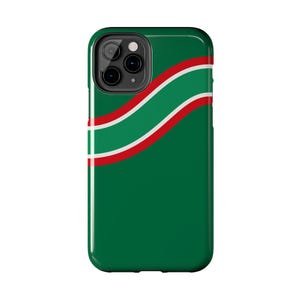 Abstract Racing Stripe Phone Case, Green White Red Geometric Cover (Bathurst Green), Retro Motorsport Gift image 9