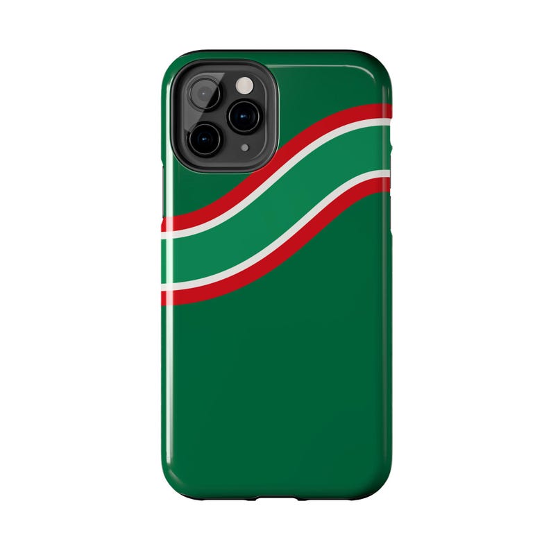 Abstract Racing Stripe Phone Case, Green White Red Geometric Cover (Bathurst Green), Retro Motorsport Gift image 9