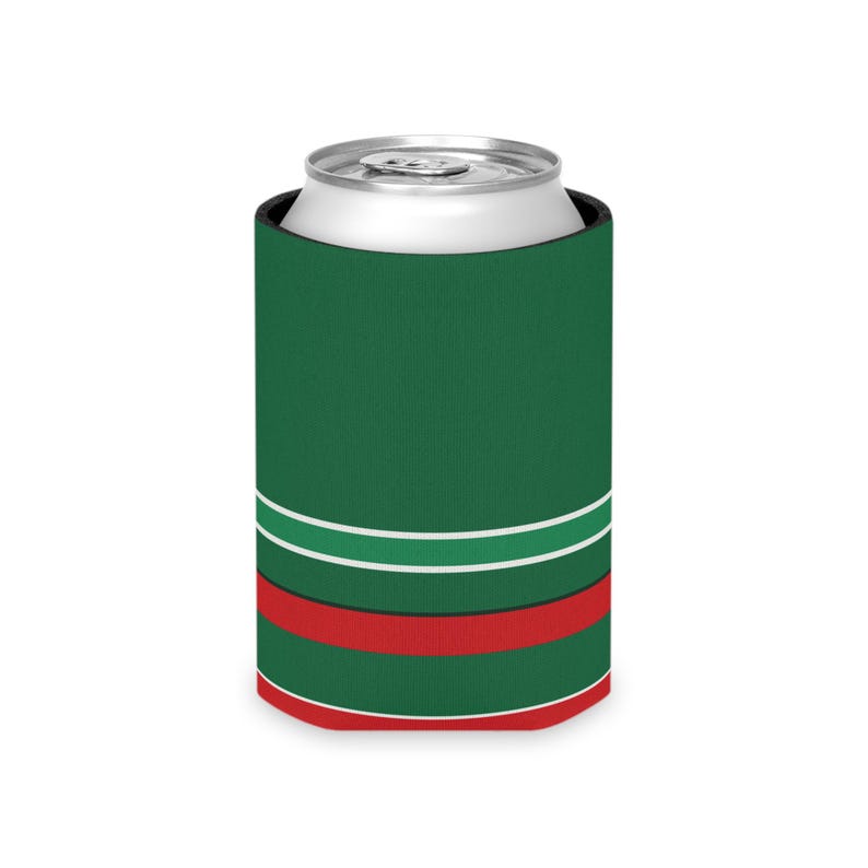 Refroidisseur de canette à rayures de course abstraites, isotherme géométrique vert, blanc et rouge (vert Bathurst), cadeau pour passionnés de sport automobile image 5