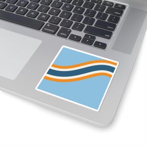 Abstract Racing Stripe Sticker, Powder Blue Marigold Geometric Vinyl Decal (Sarthe ’68), Car Lover Gift bild 3
