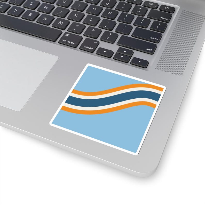 Abstract Racing Stripe Sticker, Powder Blue Marigold Geometric Vinyl Decal (Sarthe ’68), Car Lover Gift bild 3