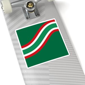 Abstract Racing Stripe Sticker, Green White Red Geometric Vinyl Decal (Bathurst Green), Car Lover Gift image 9