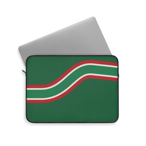 Abstract Racing Stripe Laptop Sleeve, Green White Red Geometric Laptop Case (Bathurst Green), Gift for Car Lovers image 9