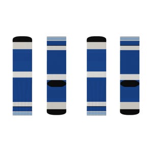 Abstract Racing Stripe Socks, French Racing Blue Bone Novelty Dress Socks (Reims Blue), Motorsport Gift for Him image 11