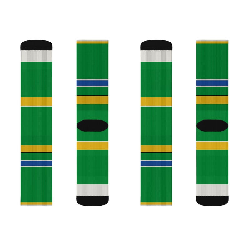Abstract Racing Stripe Socks, Green Yellow Blue Novelty Dress Socks (Enstone ’92), Motorsport Gift for Him image 3