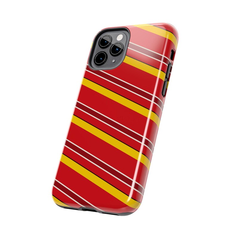 Abstract Racing Stripe Phone Case, Racing Red Shield Yellow Geometric Cover (Modena Red), Retro Motorsport Gift image 10