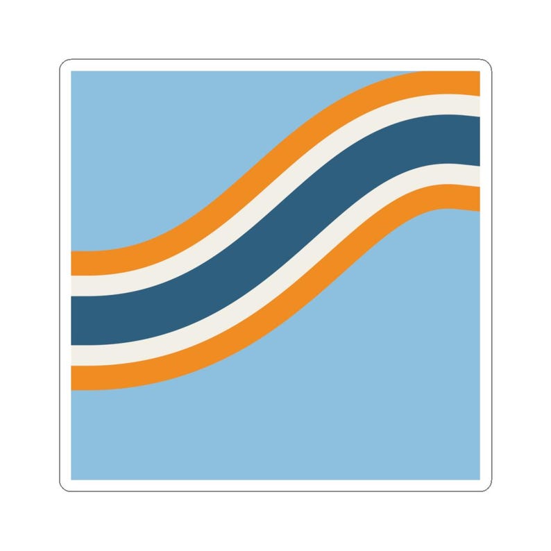 Abstract Racing Stripe Sticker, Powder Blue Marigold Geometric Vinyl Decal (Sarthe ’68), Car Lover Gift bild 5
