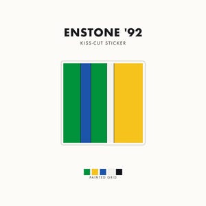 Abstract Racing Stripe Sticker, Green Yellow Blue Geometric Vinyl Decal (Enstone ’92), Car Lover Gift