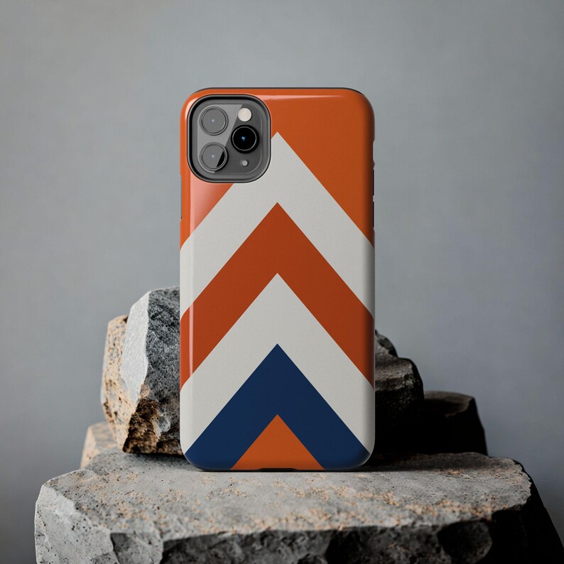 Abstract Racing Stripe Phone Case, Orange Deep Blue Geometric Cover (Zandvoort Orange), Retro Motorsport Gift imagen 18