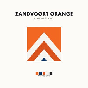 Abstract Racing Stripe Sticker, Orange Deep Blue Geometric Vinyl Decal (Zandvoort Orange), Car Lover Gift Bild 1