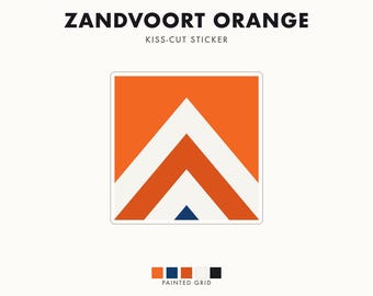 Abstract Racing Stripe Sticker, Orange Deep Blue Geometric Vinyl Decal (Zandvoort Orange), Car Lover Gift