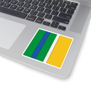 Abstract Racing Stripe Sticker, Green Yellow Blue Geometric Vinyl Decal (Enstone ’92), Car Lover Gift image 3