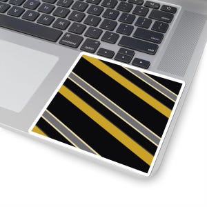 Abstract Racing Stripe Sticker, Black Gold Geometric Vinyl Decal (Midnight and Gold), Car Lover Gift imagen 6