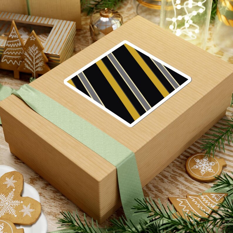 Abstract Racing Stripe Sticker, Black Gold Geometric Vinyl Decal (Midnight and Gold), Car Lover Gift imagen 7