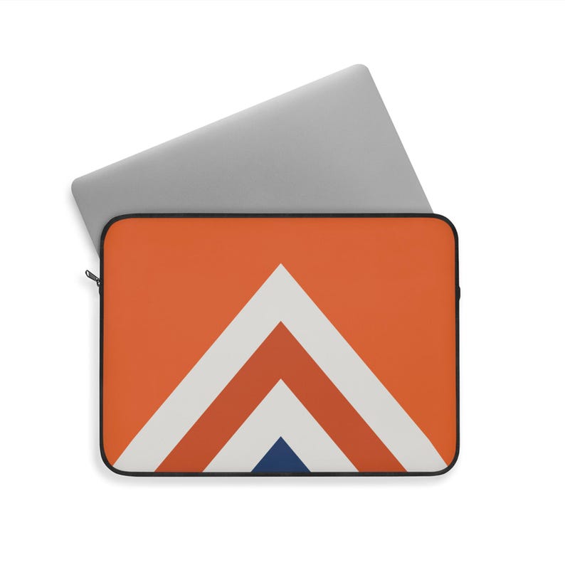 Abstract Racing Stripe Laptop Sleeve, Orange Deep Blue Geometric Laptop Case (Zandvoort Orange), Gift for Car Lovers Bild 9