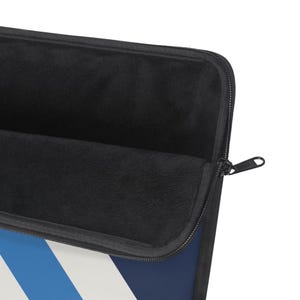 Abstract Racing Stripe Laptop Sleeve, Navy Azure Signal Red Geometric Laptop Case (Riviera Stripe), Gift for Car Lovers image 10