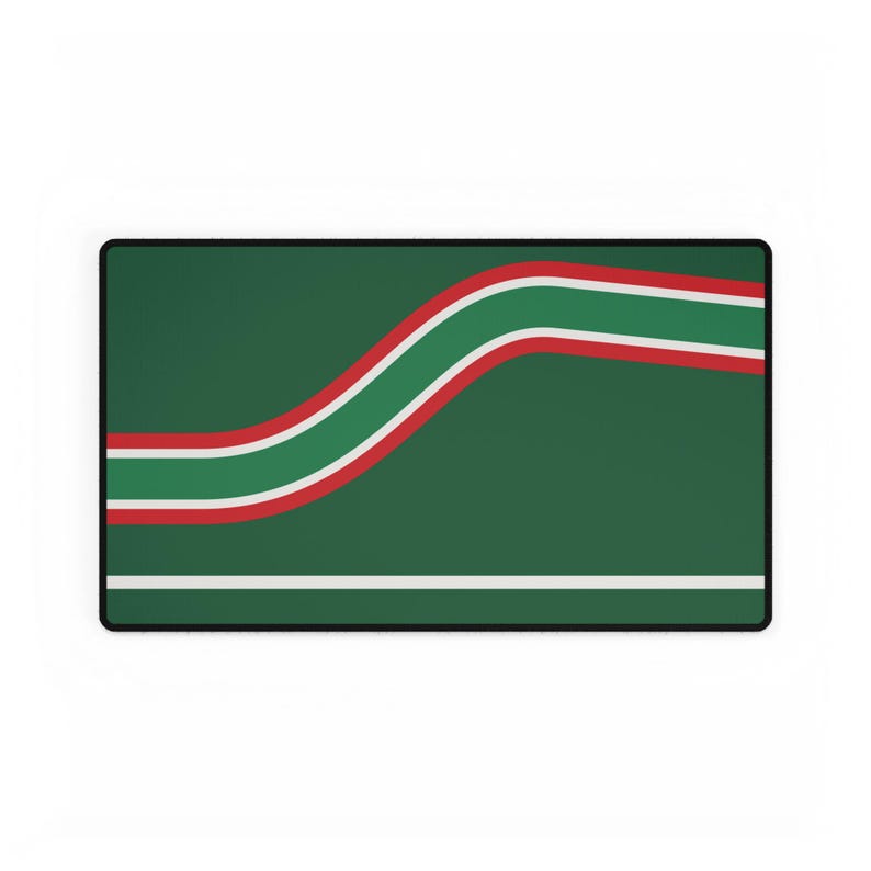 Abstract Racing Stripe Desk Mat, Green White Red Geometric Desk Pad (Bathurst Green), Gift for Car Lovers image 10