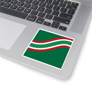 Abstract Racing Stripe Sticker, Green White Red Geometric Vinyl Decal (Bathurst Green), Car Lover Gift image 3