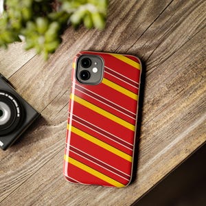 Abstract Racing Stripe Phone Case, Racing Red Shield Yellow Geometric Cover (Modena Red), Retro Motorsport Gift image 7